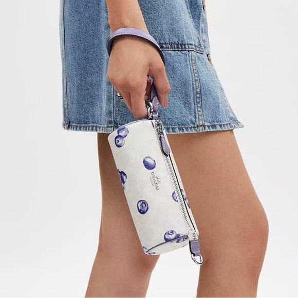 New Coach Nolita Barrel Bag In blueberry Signature Canvas CR369 - Picture 2 of 7